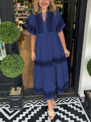 Amber™ | Geborduurde Maxi-jurk