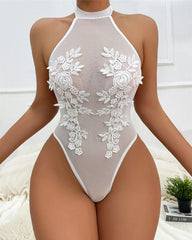 Lara™ | Geborduurde Mesh Bodysuit