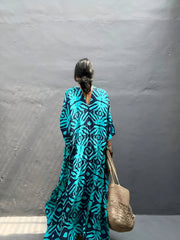 Nayla™ | Katoenen kaftanjurk met V-Hals