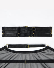 Eline™ | 4-Delige Transparante Mesh Lingerieset met Bh & String