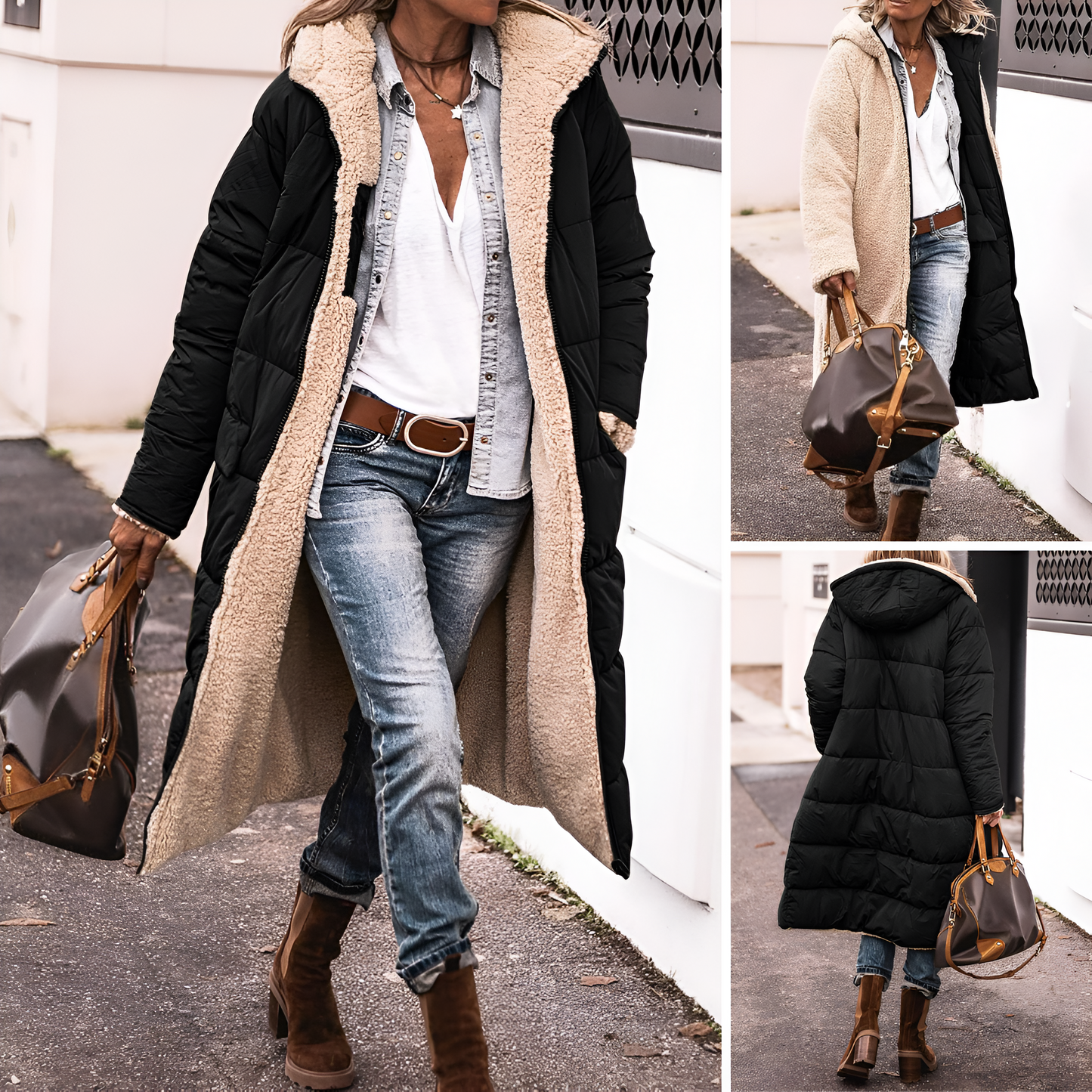 Isa™ | Dubbelzijdige Winterjas – Teddy & Gewatteerd