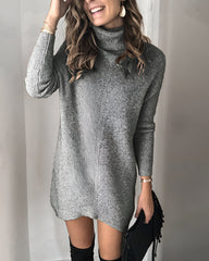 Melina™ | Gebreide Sweaterjurk met Hoge Hals