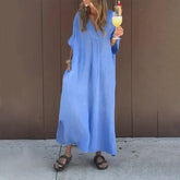 Luna™ | Katoenmix-Jurk met V-hals