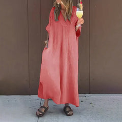 Luna™ | Katoenmix-Jurk met V-hals