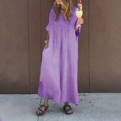 Luna™ | Katoenmix-Jurk met V-hals