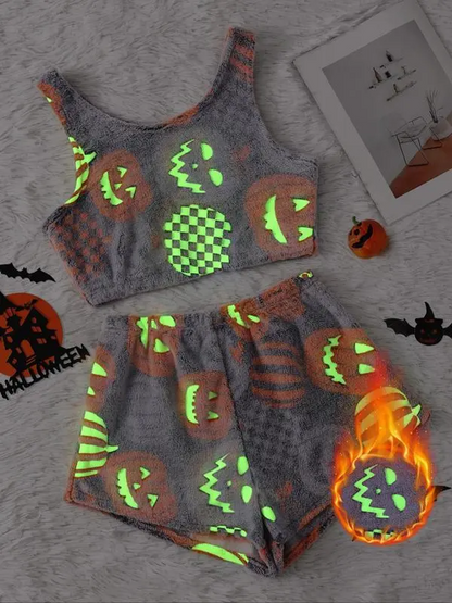 Luna™ | Flanellen Halloween Pyjama met Reflecterende Details