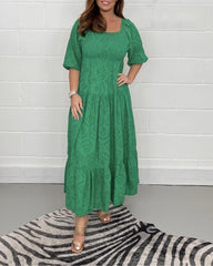 Adelina™ | Elegante Jurk met Vierkante Halslijn