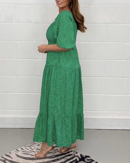 Adelina™ | Elegante Jurk met Vierkante Halslijn