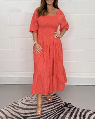 Adelina™ | Elegante Jurk met Vierkante Halslijn