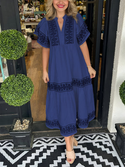 Amber™ | Geborduurde Maxi-jurk