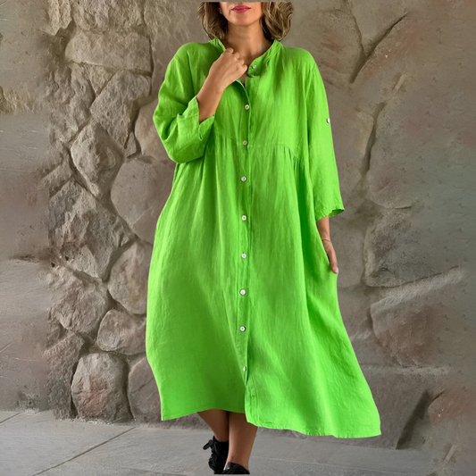 Isa™ | Katoen-linnen Hemdjurk