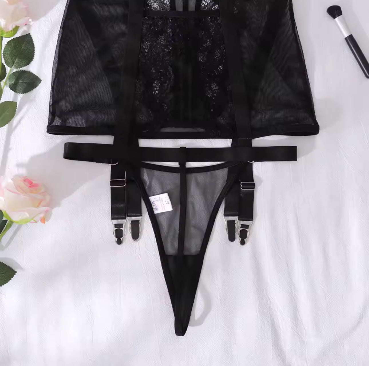 Alessandra™ | Zwart Mirage Satijnen Nachthemd