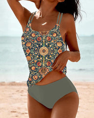 Laluna™ | Tankini met print en dubbele band
