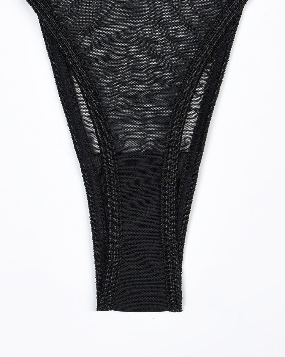 Eline™ | 4-Delige Transparante Mesh Lingerieset met Bh & String