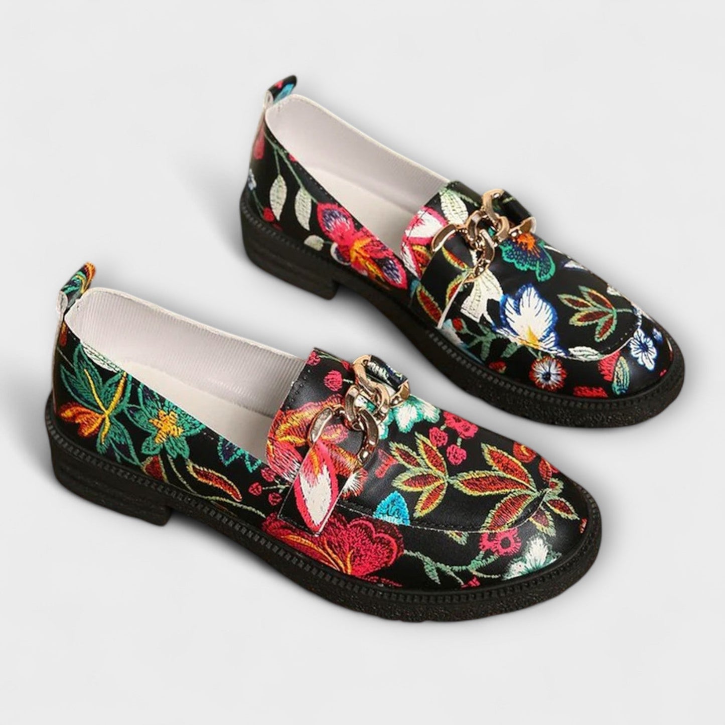 Noelia™ | Multikleurige Loafers met Bloemenpatroon