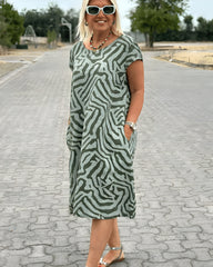 Serra™ | Zomerjurk met Safari Strepen