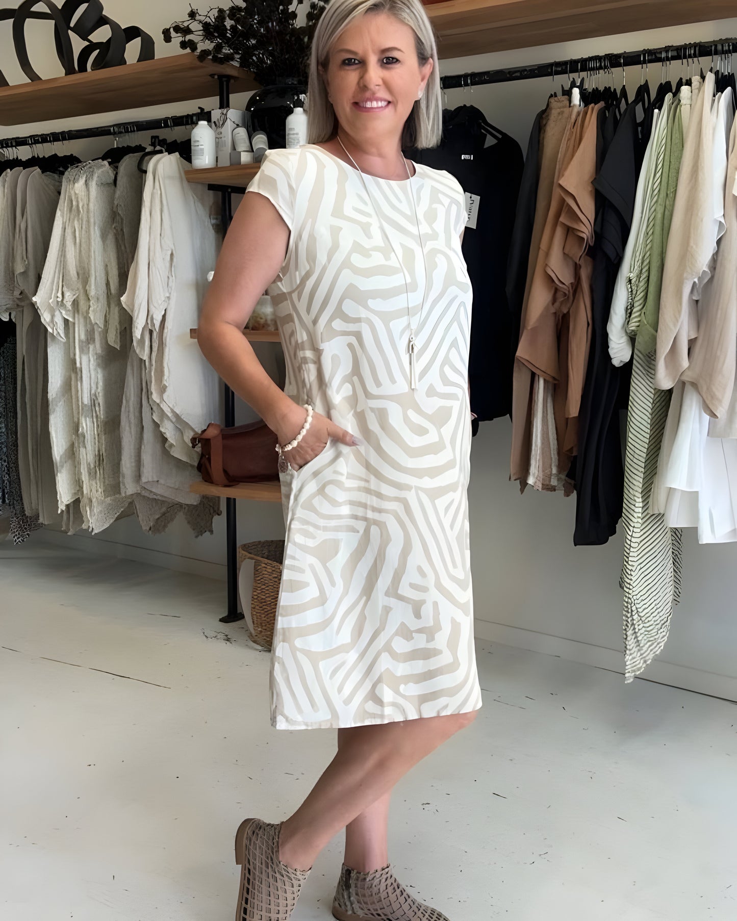 Serra™ | Zomerjurk met Safari Strepen