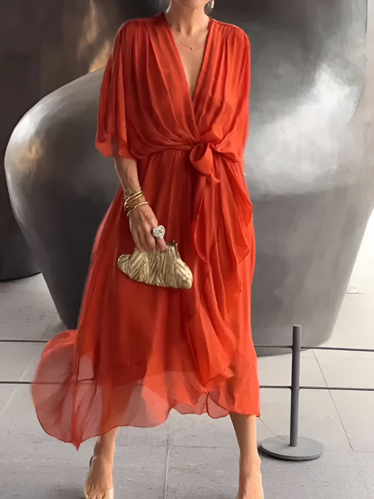 Monica™ | Jurk met V-hals