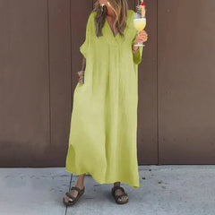 Luna™ | Katoenmix-Jurk met V-hals