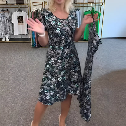 Ella™ | Luchtige Bloemenjurk met U-hals